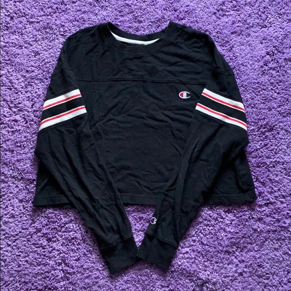 Black Champion Crop Top